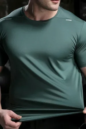 Men's Summer Loose Breathable Short Sleeve Outdoor Cycling Quick Dry Top Running Tracksuits Fitness T-shirts Muscle Tights