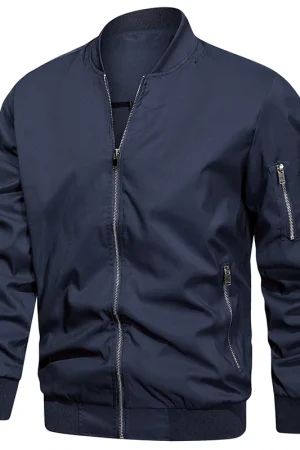 Men's Lightweight Bomber Jacket Autumn Casual Pilot Varsity Baseball Coat Fashion Outdoor Sport Track Jacket USA Size