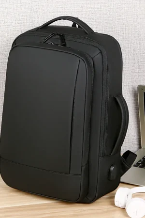 1Pcs Expandable Travel Backpack, Business casual men's backpack,with USB charging,waterproof fabric,suitable for daily commuting